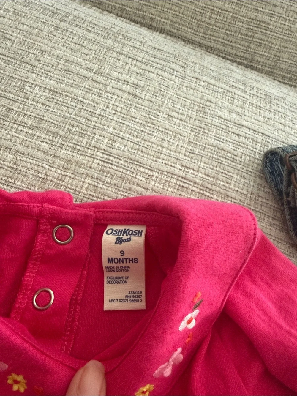 Oshkosh girls two piece cotton long sleeve button @overalls so cute size 9M